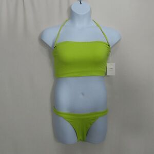 Andie Neon Lemon The Aruba Top & The Banded Cheeky Bottom Medium Set